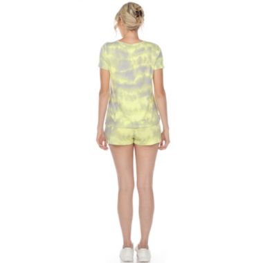 White Mark 2 Piece Top & Shorts Lounge Set. View a larger version of this product image.