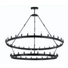Alternate image 0 for Gallery Wrought Iron Vintage Barn Metal Castile Two Tier Chandelier Industrial Loft Rustic Lighting W63" x H60"