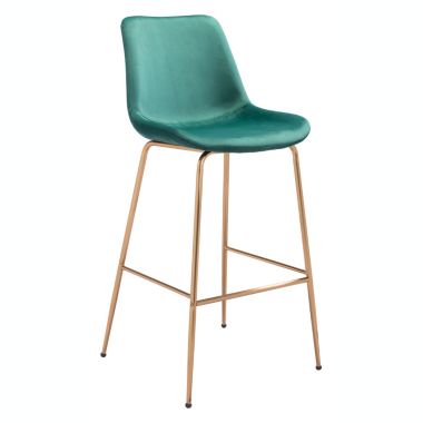 Slickblue Tony Bar Chair Green & Gold. View a larger version of this product image.