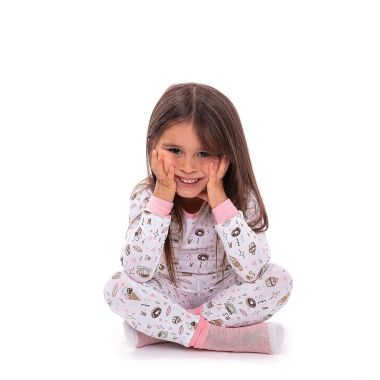 Sleep On It Infant/Toddler Girls Sweet Dreams Snug Fit 2-Piece Pajama Sleep Set with Matching Socks. View a larger version of this product image.