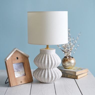 Slickblue Scalloped Ceramic Tabletop Lamp. View a larger version of this product image.