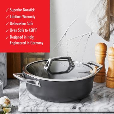 ZWILLING Motion Nonstick Hard-Anodized 10-Piece Cookware Set in Grey, Dutch Oven, Fry pan, Saucepan. View a larger version of this product image.