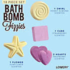 Alternate image 1 for Lovery Bath Bombs Gift Set - 17 Large Bath Fizzies with Shea and Coco Butter