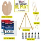 Alternate image 1 for U.S. Art Supply 14-Piece Artist Painting Set with 6 Vivid Oil Paint Colors, 12" Easel, 2 Canvas Panels, 3 Brushes, Wood Painting Palette - Fun Children Kids School, Students, Beginners Starter Kit