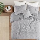 Alternate image 3 for Slickblue Full / Queen size 5-Piece Grey Cotton Farmhouse Comforter Set