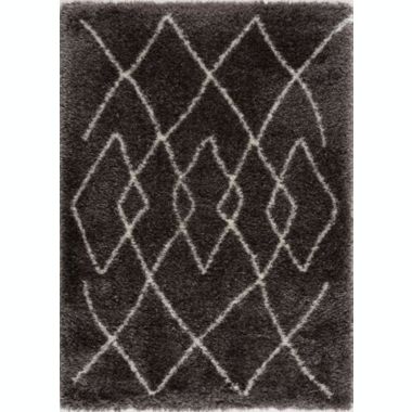 L'baiet Malibu Collection Skylar Grey Shag Area Rug. View a larger version of this product image.