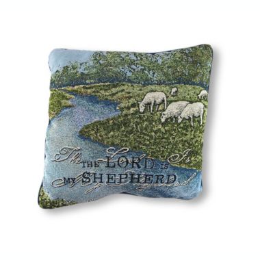 Manual Woven Tapestry The Lord is My Shepherd Decorative Throw Pillow 17in.. View a larger version of this product image.