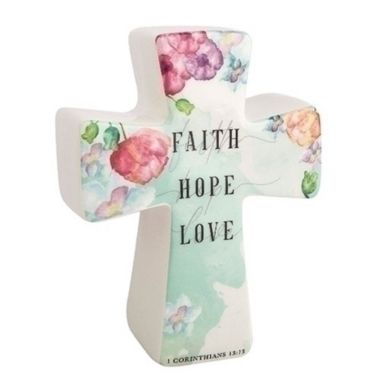 Faith Hope Love Blessings Cross 4.5 Inch. View a larger version of this product image.