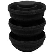 Good Ideas English Stacking Vertical Garden Composting Planter with Drain Holes - Black