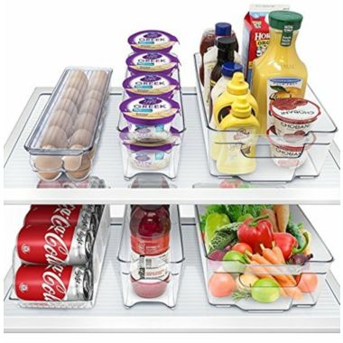 Stock Preferred Refrigerator Organizer Bins Set Fridge & Pantry Clear Stackable Storage 6 Pcs. View a larger version of this product image.