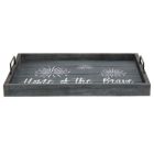 Alternate image 2 for Elegant Designs Decorative Wood Serving Tray with Handles, 15.50" x 12", "Home of the Brave"
