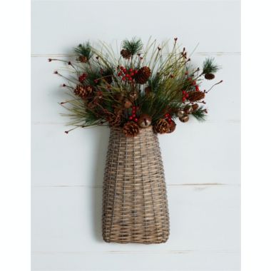 Melrose Decorative Wall Basket (Set Of 6) 7"H Willow. View a larger version of this product image.