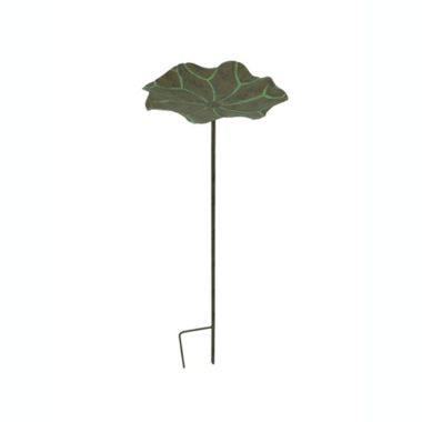 Napco Imports 29 Inch Artificial Lotus Leaf Decorative Outdoor Bird Feeder / Bird Bath Garden Stake. View a larger version of this product image.