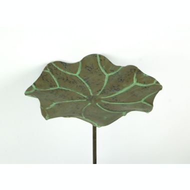 Napco Imports 29 Inch Artificial Lotus Leaf Decorative Outdoor Bird Feeder / Bird Bath Garden Stake. View a larger version of this product image.