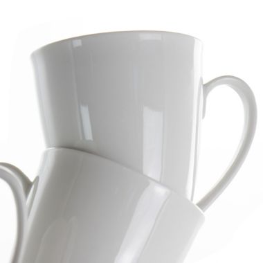 Elama Rosales 6 Piece 12 Ounce Porcelain Mug Set in White. View a larger version of this product image.