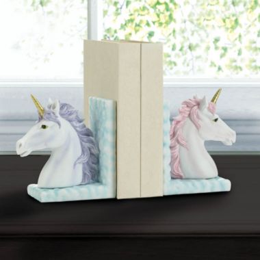 Zingz & Thingz 11.75" Pink and Purple Enchanted Magical Unicorn Bookends. View a larger version of this product image.