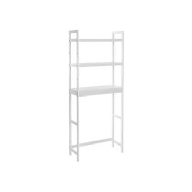 SONGMICS Over-The-Toilet Storage, 3-Tier Bamboo Bathroom Organizer with Adjustable Shelves, Space Saver Toilet Rack, Load Capacity 33 lb per Tier, Easy to Assembly, White. View a larger version of this product image.
