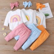 Laurenza&#39;s Girls Rainbow Pant Outfit Set