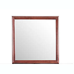 Passion Furniture 38 in. x 38 in. Classic Square Wood Framed Dresser Mirror