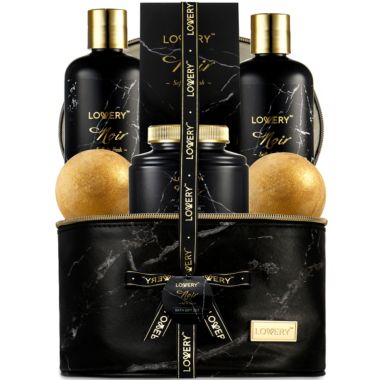 Deluxe Noir Bath and Body Kit with 24 Karate Gold Bath Bombs - Relaxing Spa Bag. View a larger version of this product image.