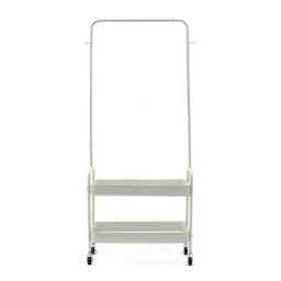 Stock Preferred Portable Rolling Clothes Rack in White
