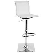 Contemporary Home Living 47" Mirage White Swivel Adjustable Barstool with Square Base