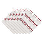 Alternate image 0 for Contemporary Home Living Set of 6 20" x 20" Red and White Barn Zig Dobby Stripe Napkins