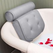 Stock Preferred 3D Non-Slip Soft Mesh Head Neck Rest Bath Pillow in Grey