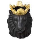 Alternate image 0 for Kingston Living 9" Black and Gold Lion Face Planter with Crown