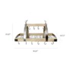 Alternate image 3 for Elegant Designs 2 Light Kitchen Wood Pot Rack with Downlights