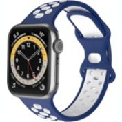 Worryfree Gadgets Silicone Band for Apple Watch 42mm 44mm 45mm 49mm Sports Band  for iWatch Series 8 7 6 SE 5 4 3 2 1 for Men Women, Blue/White
