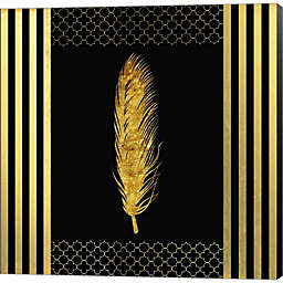 Great Art Now Black & Gold - Feathered Fashion by LightBoxJournal 24-Inch x 24-Inch Canvas Wall Art
