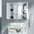 Alternate image 2 for Slickblue Modern 3-Door Wall Mounted Medicine Cabinet Bathroom Mirror Cupboard