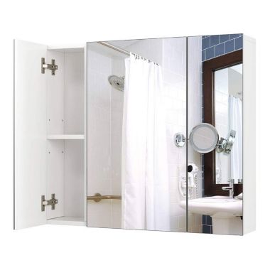 Slickblue Modern 3-Door Wall Mounted Medicine Cabinet Bathroom Mirror Cupboard. View a larger version of this product image.
