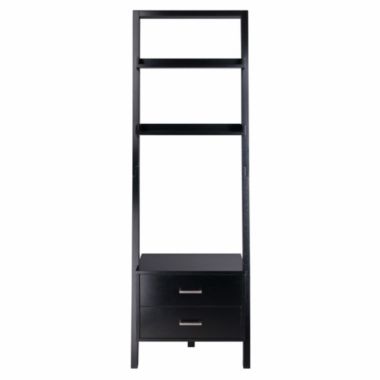 Bellamy 2-Drawer Leaning Shelf, Black. View a larger version of this product image.