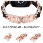 Alternate image 2 for Worryfree Gadgets Metal & Leather Link Band for Apple Watch 38/40/41mm, 42/44/45mm iWatch Band Series 8 7 6 SE 5 4 3 2 1  - 38/40/41mm - Silver