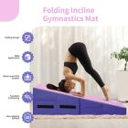 Alternate image 2 for Hivago Folding Wedge Exercise Gymnastics Mat with Handles-Purple