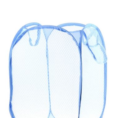 Unique Bargains Mesh Laundry Sorter Hamper Basket, Folding Laundry Clothes Storage Basket Hamper Organizer, Home Organization, 2 Pieces Orange&Blue. View a larger version of this product image.