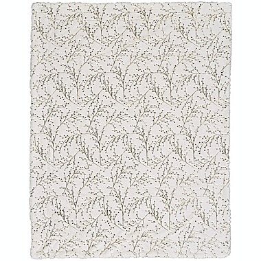 Mina Victory Faux Fur Metallic Branches Ivory Gold Throw Blanket. View a larger version of this product image.