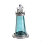 Alternate image 0 for Zingz & Thingz 10" Blue and Silver Contemporary Lighthouse Candle Lantern