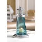 Alternate image 1 for Zingz & Thingz 10" Blue and Silver Contemporary Lighthouse Candle Lantern