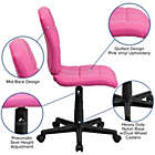 Alternate image 2 for Emma + Oliver Mid-Back Pink Quilted Vinyl Swivel Task Office Chair