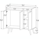 Alternate image 3 for Discount Trends  Classic Nordic Scandinavian Buffet Sideboard with 3 doors and wood legs