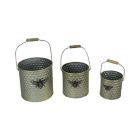 Alternate image 0 for Things2Die4 Galvanized Metal Honeycomb Bumblebee Nesting Buckets Home Garden Decor Set of 3