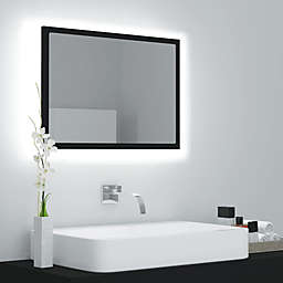 vidaXL LED Bathroom Mirror Black 23.6