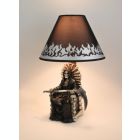 Alternate image 1 for DWK Shadow of Judgement Grim Reaper on Throne Table Lamp and Fabric Flame Shade Gothic Décor