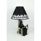 Alternate image 2 for DWK Shadow of Judgement Grim Reaper on Throne Table Lamp and Fabric Flame Shade Gothic Décor