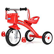 Slickblue Kids Tricycle Rider with Adjustable Seat-Red