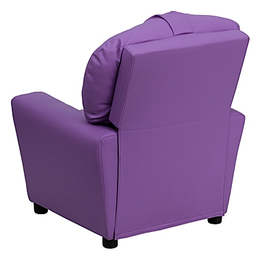 Flash Furniture Chandler Contemporary Lavender Vinyl Kids Recliner with Cup Holder. View a larger version of this product image.