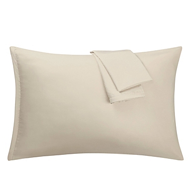 PiccoCasa 2 Pack Pillow Cases Soft 1800 Series Microfiber Solid Pillowcases Set with Zipper King(20"x36") Pillow Protector, Khaki. View a larger version of this product image.